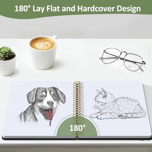 Forvencer 2 Pack Blank Spiral Notebook, 8"x 5.6"Hardcover Sketch Book - color: Multicolor