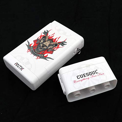 CUESOUL ANTIE Hard Dart Case, Holds 6 Steel/Soft Tip Darts & Extra Tips, Shafts & Flights, Durable Use - color: White Beast