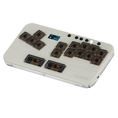 Leverless Arcade Stick Mini Keypad 16Key All-Button Arcade Controller(Gray) - color: Gray
