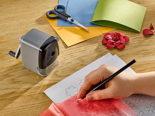Dahle 133 Pencil Sharpener with Automatic Cutting System, Adjustable Point, Accepts Standard Graphite or Oversized Artist Pencils
