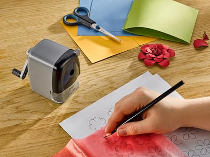 Dahle 133 Pencil Sharpener with Automatic Cutting System, Adjustable Point, Accepts Standard Graphite or Oversized Artist Pencils