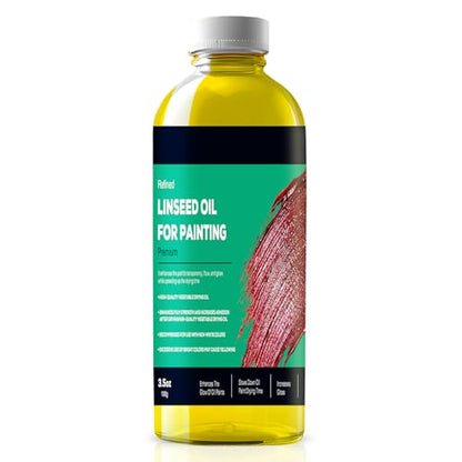 Linseed Oil for Painting, Refined Linseed Oil for Thinning Oils - 3.5oz