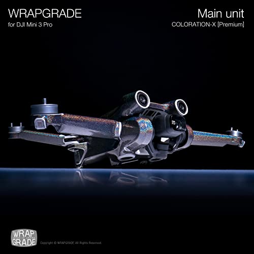 WRAPGRADE Skin Stickers compatible with DJI Mini 3 Pro | Main Unit (COLORATION-X) - color: Coloration-x