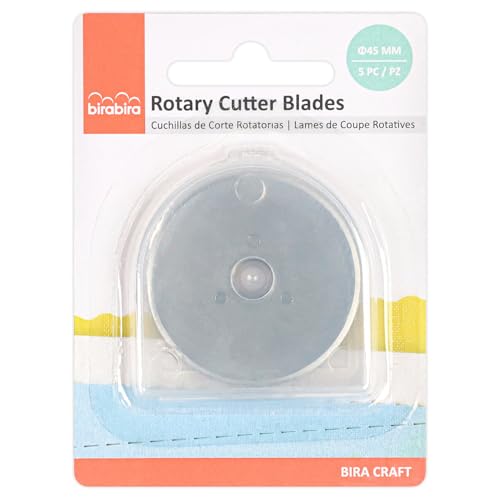 BiraBira Replacement Blades for 45mm Straight Rotary Cutter, 5 Pc - size: Straight Replacement Blades