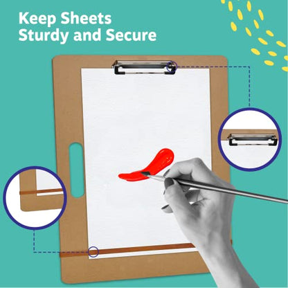 Artlicious 8x10 Canvas Boards and Drawing Clipboard Bundle for Painting and Sketching