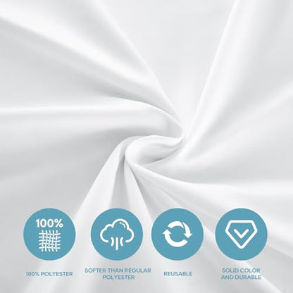 VidaFete Everyday Series Rectangle Tablecloth 60" x 102" 1 Pack White - color: White, size: 102" x 60" (Rectangular)