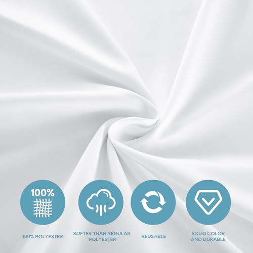 VidaFete Everyday Series Rectangle Tablecloth 60" x 102" 6 Pack White - color: White, size: 102" x 60" (6 Pack)