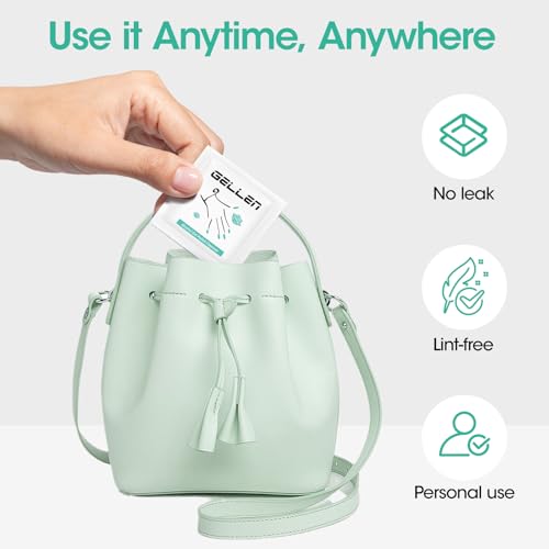 GELLEN Nail Cleanser Pads, 400 Pack Alcohol Prep Pads Individually Wrapped - size: 400PCS