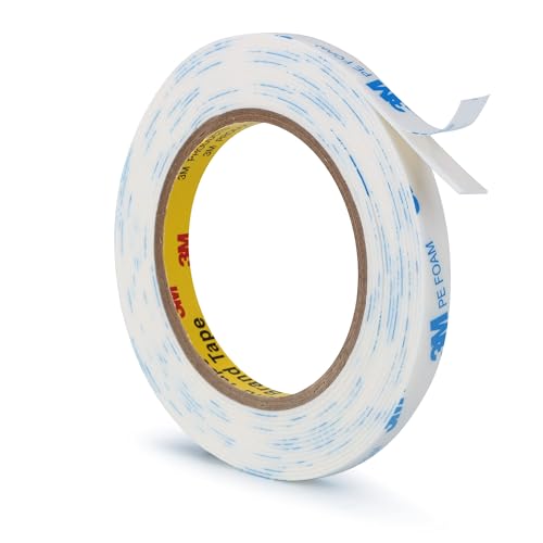 3M Double Sided Tape 0.39"×16.5Ft No Damage Double Sided Wall Tape - color: White, size: Width: 0.39''