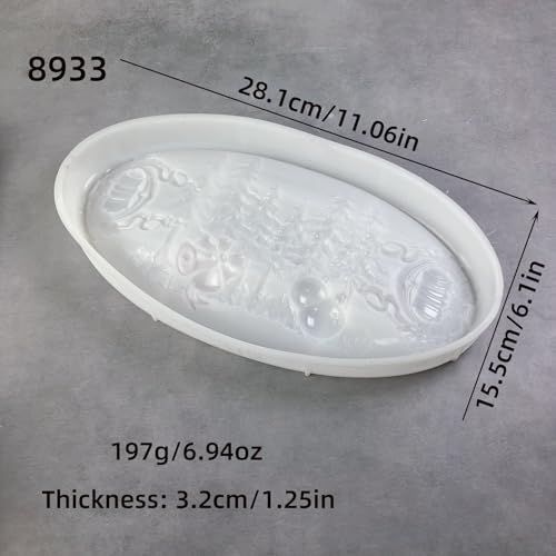 Christmas Oval Tray Home Decoration epoxy Resin Silicone Mold 8933