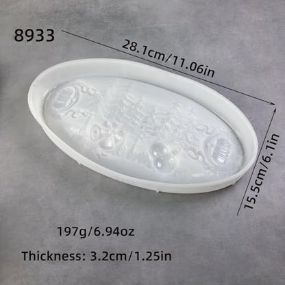 Christmas Oval Tray Home Decoration epoxy Resin Silicone Mold 8933