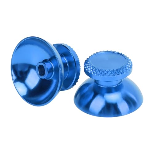 Pomya Thumbsticks for Controller, 2Pcs Metal Thumb Grip Replacement for Handheld Game Console, Aluminum Alloy Analog Thumb Sticks Accessories (Blue) - color: Blue
