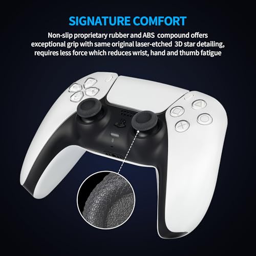 10 Pcs Joystick Replacement Grip Caps for PS4 PS5 Controller - Same Pattern Like Original - Non-Slip Thumbstick Thumb Stick Accessories Parts for Dualshock 4, Dual Sense, Dualsense Edge