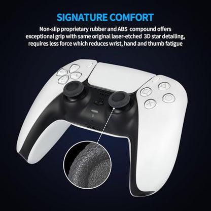 10 Pcs Joystick Replacement Grip Caps for PS4 PS5 Controller - Same Pattern Like Original - Non-Slip Thumbstick Thumb Stick Accessories Parts for Dualshock 4, Dual Sense, Dualsense Edge