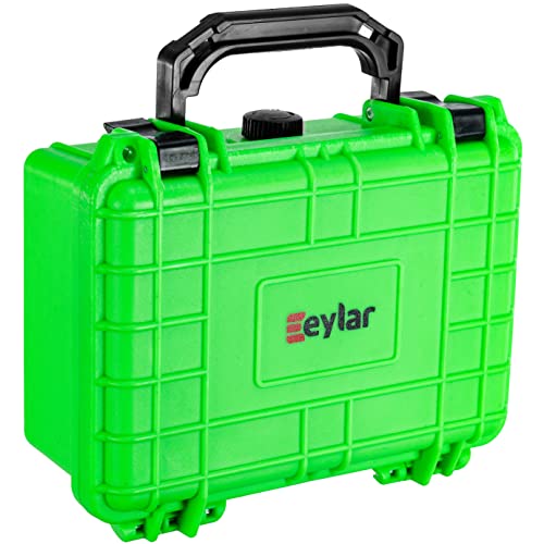 Eylar Protective Hard Case Water & Shock Proof w/Foam TSA Approved 8.12 inch 6.56 inch 3.56 inch (Neon Green) - color: Neon Green
