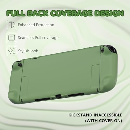 PlayVital Hard Case for Nintendo Switch 2 with Extra Stand & Thumb Grip Caps | Split Design, Dockable Protective Full-Body Shell Cover for Nintendo Switch 2 | Solid Color Series, Matcha Green - color: Matcha Green
