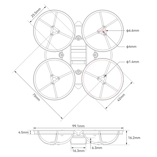 BETAFPV 2pcs Air75 II for Whoop Frame Kit 75mm for 1S FPV Racing Drone