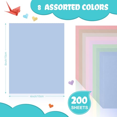 Geyoga 200 Sheets Colored Cardstock Paper,Cute,4 x 6 Inch - color: Cute