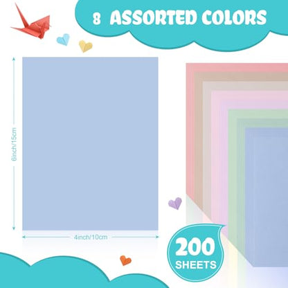 Geyoga 200 Sheets Colored Cardstock Paper,Cute,4 x 6 Inch - color: Cute