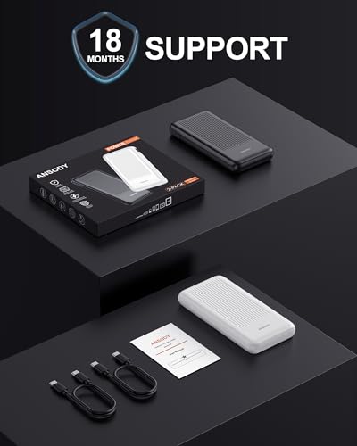 2-Pack Power Bank, 10000mAh 22.5W Fast Charging Portable Charger - color: Black & White