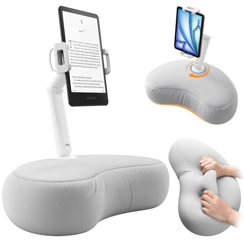 SAIJI Kindle Pillow Stand for Bed – iPad & Tablet Holder (Gray) - color: Gray
