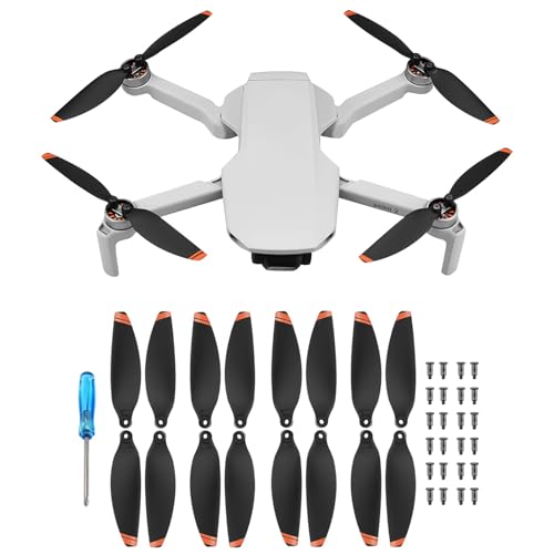 x xotic tech Mini Propellers Replacement Low-Noise and Quick-Release 4726 Blades Props Compatible with DJI Mini 2 SE/Mini SE/Mini 2/Mini 4k Drone Screws(Orange,16Pcs)