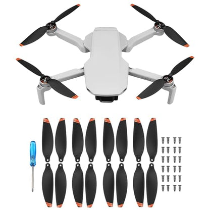 x xotic tech Mini Propellers Replacement Low-Noise and Quick-Release 4726 Blades Props Compatible with DJI Mini 2 SE/Mini SE/Mini 2/Mini 4k Drone Screws(Orange,16Pcs)