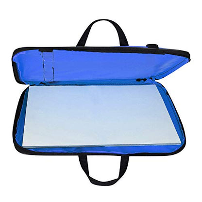 A3 Art Portfolio Carry Case Bag Drawboard Storage Portable Shoulder Tote - color: Dark Blue