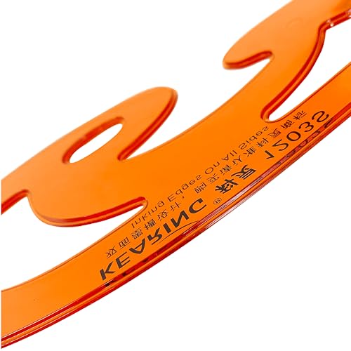 KEARING 3Pcs Hard Plastic French Curve Ruler Set - Orange Ink Groove Sewing - style: 1203S