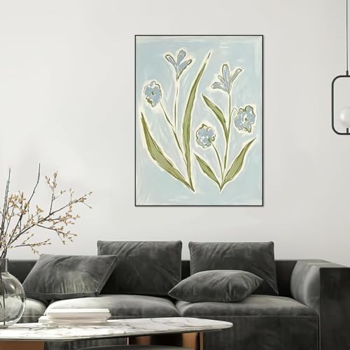 2 Pack Cute Flower Paint by Numbers Kit for Adults Beginner (Without Frame) - color: YH05014