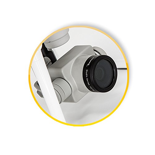 Ultimaxx 7 Piece Drone Camera Filter Kit for DJI Phantom 4 Quadcopter – UV + CPL + Variable ND Filter, Lens Hood, Gimbal Protector, Cleaning Cloth & Carry Case