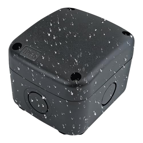 greencycle Project Box ABS Plastic Black Electrical Boxes IP66 Waterproof DIY Electronic Junction Box Power Enclosure,3.25 x 2.75 x 2.25 inch (86 x 74 x 62mm) - color: Black, size: 3.3x2.8x2.3"