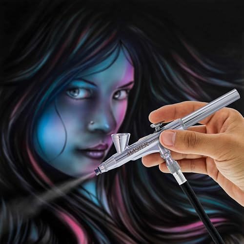 Master Airbrush G255 Dual-Action Gravity Feed Airbrush Gun Kit, 3 Nozzles - size: G255 3-Tip Fine & Multi-Purpose Set