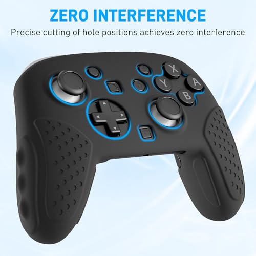 Silicone Switch 2 Pro Controller Case, Softshell Cover Compatible with Nintendo Switch 2 Pro Controller 2025, Ergonomic Comfort Grip Design Full-Body Skin Protector - Black - color: Black
