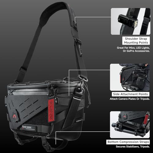 VSGO Black Snipe Pro 7-9L Expandable Camera Sling Bag with Tripod Holder