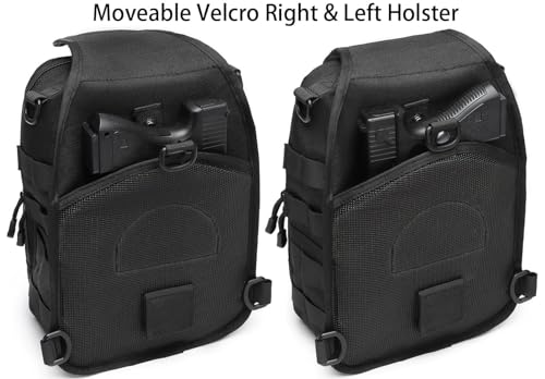 Tactical Sling Backpack Bag Pack for Men Military One Strap Shoulder Backpack Crossbody Bag With Holster 10 Liters - color: Drak Blue