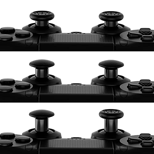 eXtremeRate ThumbsGear Interchangeable Ergonomic Thumbstick for PS5 Controller, for PS4 All Model Controller - 3 Height Domed and Concave Grips Adjustable Joystick - Black - color: Black
