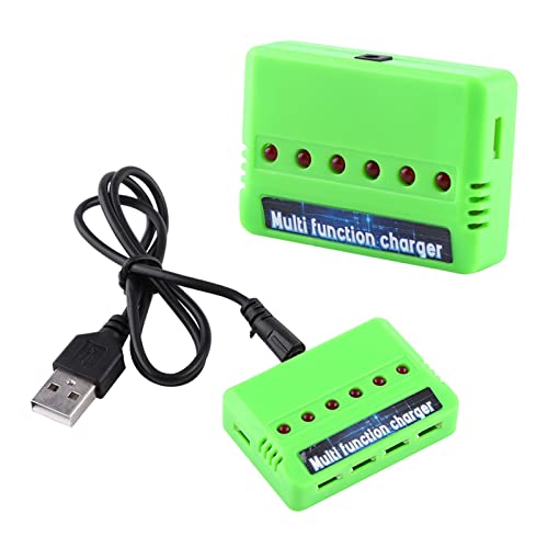 X5C Drone 6 in 1 Multi Battery Fast Charger ABS Housing, Simultaneous 6 Bank Charging Station with USB Cable for Quadcopters