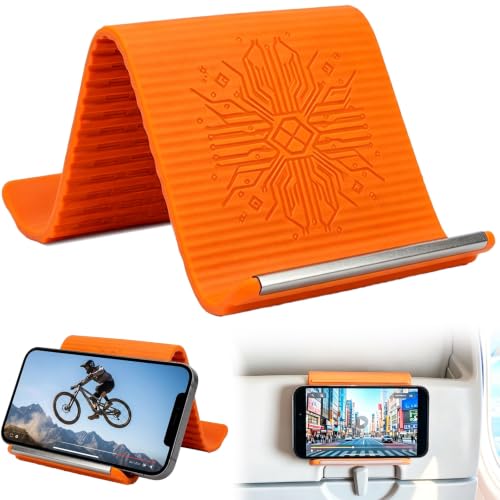 Airplane Phone Holder, Foldable Silicone Aluminum Phone Holder - color: A-Orange-1PCS