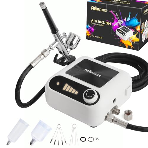 Airbrush Kit with Compressor, Can Connect Two Airbrushes, High-Pressure Air - size: One Airbrush Kit
