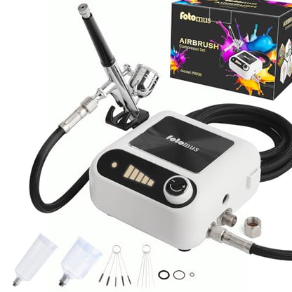 Airbrush Kit with Compressor, Can Connect Two Airbrushes, High-Pressure Air - size: One Airbrush Kit
