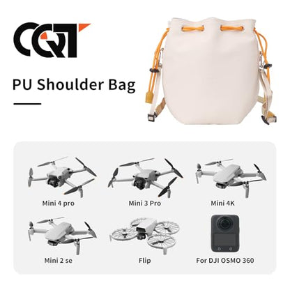 Drawstring Mini 4K 3 4 5 Pro Drone Camera PU Leather Crossbody Shoulder Bag - color: Olive Green