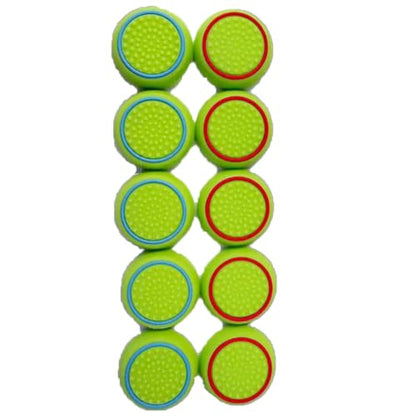 10 PCS Controller Thumbstick Caps Cover Replacement Silicone Touch Controller Rocker Cover for PS3 / PS4 / PS5 (5PCS Green with Red+ 5PCS Green with Blue