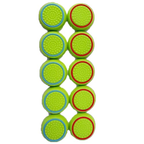 10 PCS Controller Thumbstick Caps Cover Replacement Silicone Touch Controller Rocker Cover for PS3 / PS4 / PS5 (5PCS Green with Red+ 5PCS Green with Blue