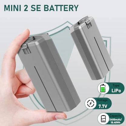 Artman Mini 4K Battery 2-Pack and Charger for DJI Mini 2 Batteries 2400mAh