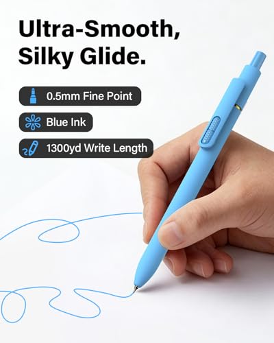 inkipen Colorful Gel Pens, 0.5mm Fine Point, 8 Pack - color: Dopamine Blue Ink -8pack