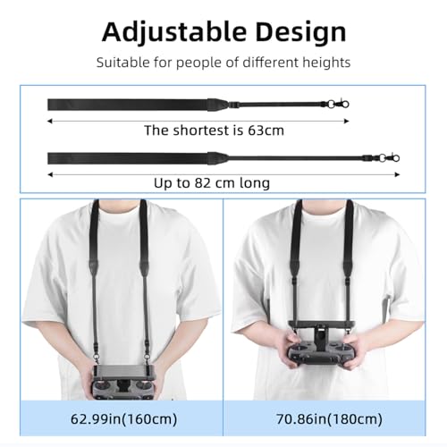 Drone Remote Controller Lanyard | Universal Fit for RC RC2 RC Pro Series & Mini 4 Pro Air 3 3, Adjustable Nylon Strap with Soft Silicone Gaskets