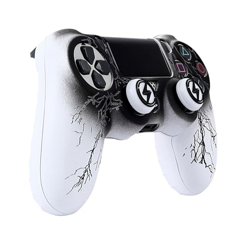 RALAN Controller Skins for PS4,Fruit Silicone Controller Cover Skin Protector Compatible /PS4 Slim/PS4 Pro Controller with 2 Cute Thumb Grips Caps… - color: White black lighting