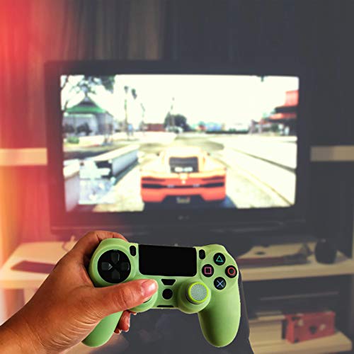 Ps4 Controller Skin Silicone Case Grip Glow in Dark Protective Cover for PS4/slim/Pro Dualshock 4 Controller(Glow Green) - color: Glow Green