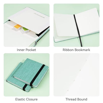 Lightwish Square Watercolor Journal,100% Cotton 24 Sheets Cold Press - color: Deep Green